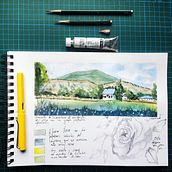 Mi Proyecto del curso: Cuaderno de viaje en acuarela. Projekt z dziedziny Trad, c, jna ilustracja, Malowanie akwarelą, Sketchbook,  R i sunek architektoniczn użytkownika Carlos Justiniano - 21.10.2021