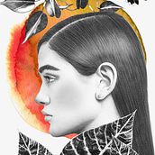 Mi Proyecto del curso: Ilustración de retrato con técnicas analógicas y digitales. Traditional illustration, Pencil Drawing, Drawing, Digital Illustration, Watercolor Painting, Portrait Drawing, and Realistic Drawing project by Sol Pérez - 10.24.2021