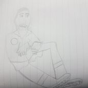 Drawing a friend in siting position. Un proyecto de Ilustración tradicional de liadmargoninski - 22.10.2021