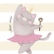 Dancing kitty . Traditional illustration project by Yana K. - 10.21.2021