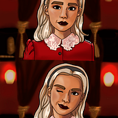 Sabrina Spellman. Traditional illustration, Drawing, Digital Drawing, and Digital Painting project by Clara Alvarenga - 09.28.2021