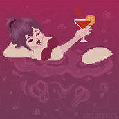 Vampire Girl Ein Projekt aus dem Bereich Traditionelle Illustration, Pixel Art und Design von Figuren von The Yellow Girl - 25.10.2021