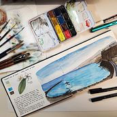 Mi Proyecto del curso: Cuaderno de viaje en acuarela. Traditional illustration, Watercolor Painting, Architectural Illustration, and Sketchbook project by Mara Hernández - 10.25.2021