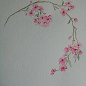 kersenbloesems in aquarel. Traditional illustration, Botanical Illustration, and Watercolor Painting project by arionrhad - 10.26.2021
