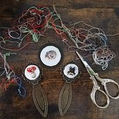Mi Proyecto del curso: Bordado en miniatura: crea joyas textiles. Embroider, Jewelr, and Design project by María - 10.26.2021