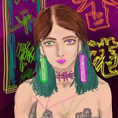 Inspired by HK neon lights this is miss HK. Un projet de Illustration traditionnelle, Dessin, Illustration numérique, Dessin de portrait, Dessin numérique , et Peinture numérique de yanyantse321 - 26.10.2021