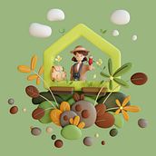 3D Static Image for website . Un progetto di Design, Modellazione 3D e Character design 3D di Ismini Papanikolaou - 28.10.2021