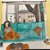 Rainy Day. Traditional illustration, Drawing, and Watercolor Painting project by Carmen Golay - 10.27.2021
