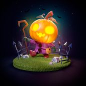 HALLOWEEN 2021. Un proyecto de Ilustración tradicional, Motion Graphics, Diseño de personajes y 3D de Adrián Andújar - 29.10.2021
