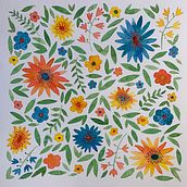 Meu projeto do curso: Padrões florais vibrantes com aquarela. Traditional illustration, Pattern Design, Watercolor Painting, and Botanical Illustration project by Isabela - 10.29.2021