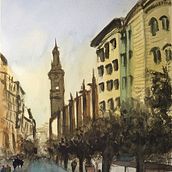 Mi Proyecto del curso: Paisajes urbanos en acuarela. Watercolor Painting, Fine Arts, and Architectural Illustration project by Teo Basterra - 10.29.2021