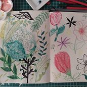 Meu projeto do curso: Técnicas de ilustração para desbloquear sua criatividade. Design, Traditional illustration, Fine Arts, Painting, Creativit, Creating with Kids, and Sketchbook project by cecilia_maximo - 10.30.2021