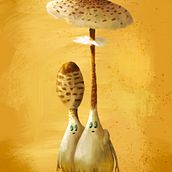 Mushroom parents. Traditional illustration project by Strijbol Lander - 10.29.2021