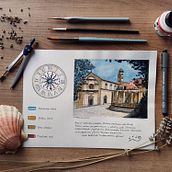 My project in Watercolor Travel Journal course. Traditional illustration, Watercolor Painting, Architectural Illustration, and Sketchbook project by Matea Ban - 10.30.2021