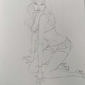 Mi Proyecto del curso: Ilustración de una pin-up con técnicas tradicionales. Een project van Traditionele illustratie,  Beeldende kunst, Schilderij, Tekening met potlood y  Tekening van Joanna Maria Morales Miarrostami - 30.10.2021