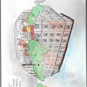 Plazuela de Antonio Vega (Madrid, España). Drawing, Watercolor Painting, and Traditional illustration project by José Ramón Alcoba - 10.31.2021