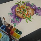 Mi Proyecto del curso: Retrato con naturaleza en acuarela. Projekt z dziedziny  Malarstwo, Malowanie akwarelą i Portret użytkownika Elena Fernandez - 01.11.2021