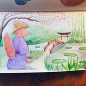 Mein Kursprojekt: Aquarellillustration mit japanischen Einflüssen. Drawing, Traditional illustration, and Watercolor Painting project by Anica W. - 11.01.2021