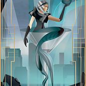 My project in Art Deco Style for Digital Illustration course. Un proyecto de Ilustración tradicional, Bellas Artes, Diseño de carteles e Ilustración digital de Alexandra Lysenko - 01.11.2021