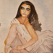 Mi Proyecto del curso: bailarina colocándose las zapatillas. Traditional illustration, Fine Arts, Painting, Watercolor Painting, Realistic Drawing, and Figure Drawing project by Alcida Perez - 11.01.2021