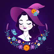 Retrato ilustrado com elementos botânicos | Bruna Sousa. Traditional illustration, Digital Illustration, Botanical Illustration, and Digital Drawing project by Bruna Sousa - 10.12.2021