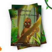 Ilustración de cuento infantil: Monín, Festejo solidario. Un proyecto de Ilustración tradicional, Diseño editorial, Escritura, Creatividad, Dibujo, Ilustración digital, Ilustración infantil, Diseño digital, Dibujo digital e Ilustración editorial de Antonella Aparicio - 02.11.2021