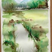 Paisagens intuitivas, naturais em aquarela. Fine Arts, Painting, and Watercolor Painting project by pedromendesleal - 11.04.2021