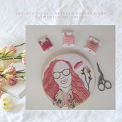 Meu projeto do curso: Retrato bordado com elementos botânicos. Embroider project by Taynã Fonseca - 11.04.2021