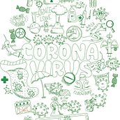 Corona Vírus - estilo doodles. Ilustração tradicional, Ilustração digital e Ilustração vetorial projeto de du00 - 04.11.2021