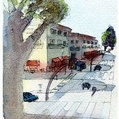 My project in Architectural Sketching with Watercolor and Ink course. Sketching, Drawing, Watercolor Painting, Architectural Illustration, Sketchbook & Ink Illustration project by Luca Antinori - 11.04.2021