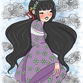 Zashiki-warashi. Traditional illustration project by Dayanira Tapia - 11.06.2021