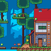 Mi Proyecto del curso: Creación de escenarios pixel art para videojuegos. Un progetto di Animazione 2D, Animazione 3D, Videogiochi, Pixel art, Progettazione di videogiochi e Sviluppo di videogiochi di Marcos Delgado - 07.11.2021