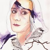Mein Kursprojekt: Illustriertes Porträt mit Aquarell. Traditional illustration, Fine Arts, Painting, Drawing, Watercolor Painting, Portrait Drawing, and Artistic Drawing project by Bettina Rothfuss - 11.07.2021