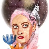 Mi Proyecto del curso: Retrato ilustrado en acuarela. Traditional illustration, Fine Arts, Painting, Drawing, Watercolor Painting, Portrait Drawing, and Artistic Drawing project by Arantxa - 11.08.2021