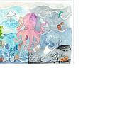 A poluição dos oceanos. Pintura em aquarela projeto de mafalda_norte - 08.11.2021