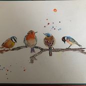 My project in Artistic Watercolor Techniques for Illustrating Birds course. Projekt z dziedziny Trad, c, jna ilustracja, Malowanie akwarelą, R, sunek realist, czn, Ilustracja naturalist i czna użytkownika Bala Konuskan - 09.11.2021