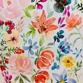 Mi Proyecto del curso: Estampados florales en acuarela con colores vibrantes. Traditional illustration, Pattern Design, Watercolor Painting, and Botanical Illustration project by maholydiaz03 - 11.10.2021
