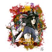 Guns n Roses. Drawing, Digital Illustration, Portrait Drawing, and Digital Drawing project by Daniel Zavala - 11.10.2021