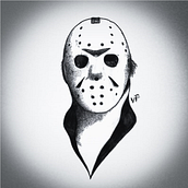  Jason Voorhees: Desenho de tatuagem blackwork. Tattoo Design, Traditional illustration, and Digital Illustration project by Vitor Froza - 11.09.2021