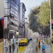 Mi Proyecto del curso: Paisajes urbanos en acuarela. Un proyecto de Pintura a la acuarela, Bellas Artes e Ilustración arquitectónica de casiopea_ - 10.11.2021