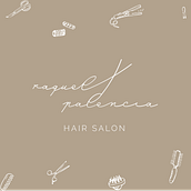 Branding Raquel Palencia Hair Salon. Br, ing, Identit, Logo Design, Pattern Design, Color Theor, T, pograph, Traditional illustration, Vector Illustration, and Graphic Design project by Fátima Rojo - 11.11.2021