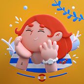 Poupi 3D illustrations. Un proyecto de Diseño, Ilustración tradicional, 3D, Ilustración digital, Dirección de arte, Modelado 3D, Diseño de personajes, Diseño gráfico, Creatividad, Diseño de personajes 3D y Diseño 3D de Martine - 07.09.2021