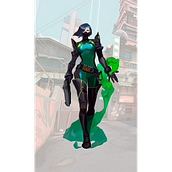 Viper from Valorant. Video Games, Game Design, Artistic Drawing, Digital Illustration, Drawing, Character Design, and Game Design project by Blancy - 03.20.2021