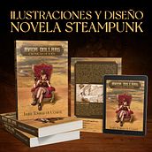 Ilustraciones y diseño novela steampunk. Traditional illustration, Editorial Design, Graphic Design, Drawing, and Digital Illustration project by José Antonio Álvarez Pacios - 11.12.2021