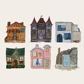 Casas encantadas. Un progetto di Illustrazione tradizionale, Pittura ad acquerello e Disegno di Aron Schultz - 17.10.2021