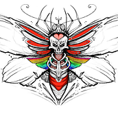 Skull Butterfly. Ilustração tradicional, Design, Design gráfico e Ilustração digital projeto de SphInk's Tattoo - 13.11.2021