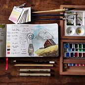 Mon projet du cours : Carnet de voyage à l’aquarelle. Traditional illustration, Watercolor Painting, Architectural Illustration, and Sketchbook project by Manon Freddo - 11.13.2021
