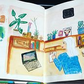 Mein Kursprojekt: Das Skizzenbuch als Erkundungsreise: Finde deinen Zeichenstil. Un progetto di Illustrazione tradizionale, Bozzetti, Creatività, Disegno, Pittura ad acquerello, Sketchbook e Pittura gouache di Sabine Meyer - 15.11.2021