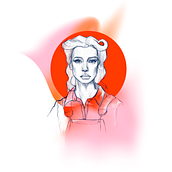 Stylization of the girl. Traditional illustration project by anastasiikostyna - 11.16.2021