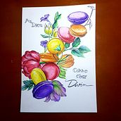De "Yummy" macarons. Watercolor Painting, and Drawing project by phyl_in_arts - 11.13.2021